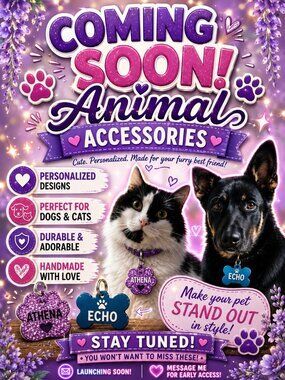 🐾 Coming Soon: Custom Pet Accessories – Cute, Personalized & Must-Have!